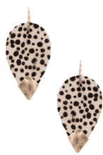 Load image into Gallery viewer, Leather Leopard Teardrop Earrings

