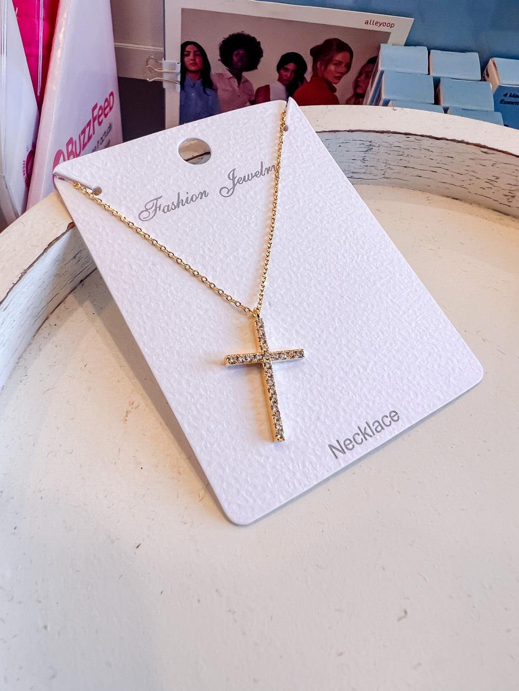N102 Gold Dainty Cross Necklace